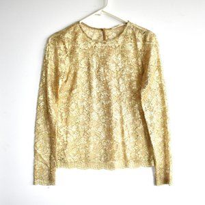 Alexa Chung for Madewell Gold Lace Blouse / Top XS